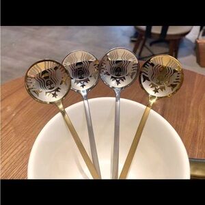 Gold and Silver Coffee Stirring Spoons